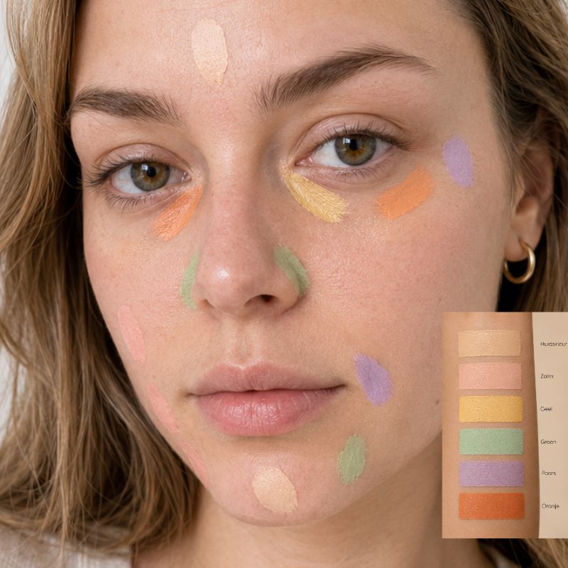 Colour Correcting Concealer Palette Golden Rose Voorbeeld op model gezicht