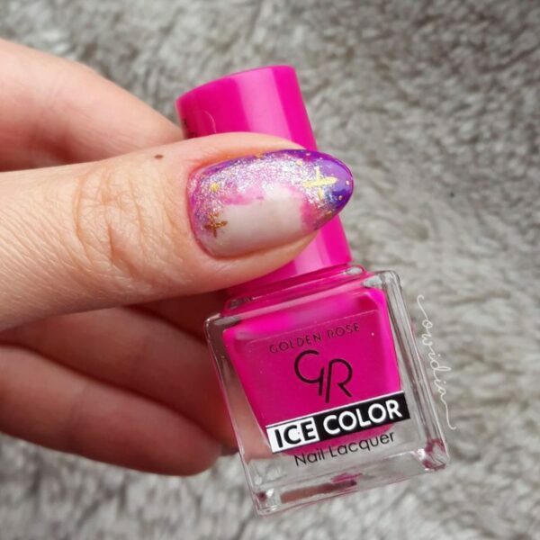 Ice Color Neon Nail Lacquer Golden Rose afbeelding 1