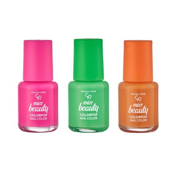 Miss Beauty Color Pop Nail Color Trio Golden Rose Afbeelding 3