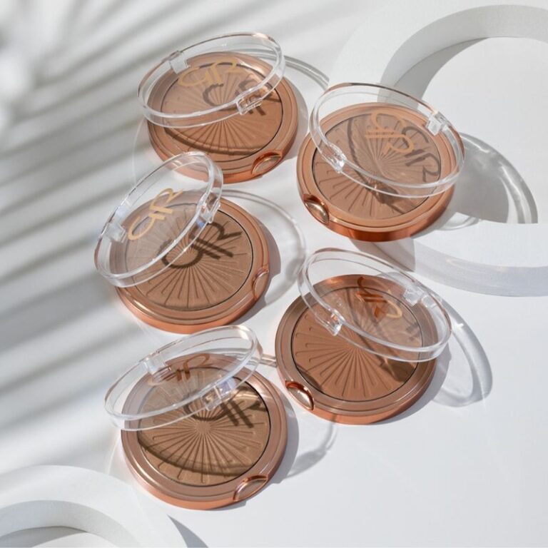 Golden Rose bronzers met transparant deksel in lichtgrijze setting