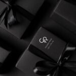 Golden Rose make up cadeauverpakking met zwart lint en producten