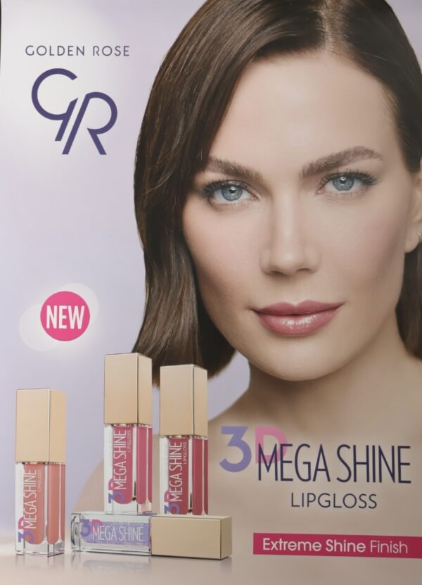 Poster van 3D Lipgloss Golden Rose voor in de salon