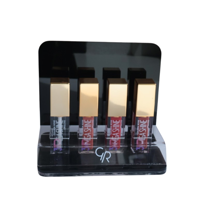 lipgloss display salon 3D Mega Shine Lipgloss Display voor toonbank van Golden Rose