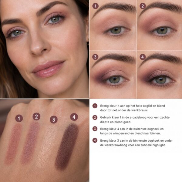 Make-up look met display van Golden Rose in de winkel